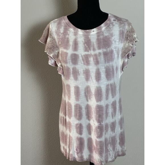 Knox Rose Women’s Top Tie Dye Ruffle Sleeves Boho Tee Shirt Y2K Size (M) - Picture 14 of 16